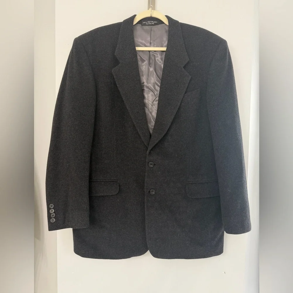 Gianfranco Ruffini Cashmere Blend Charcoal Gray W/ gray Lining Mens Suit Jacket